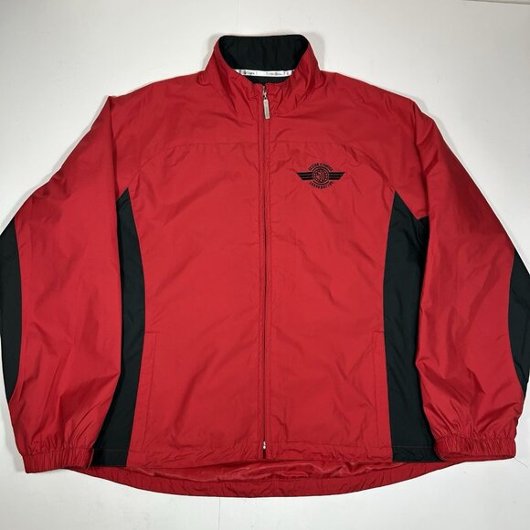Tehama Nancy Haley Women Jacket Red Black Full Zip Embroidered Cessna Lined XL - Picture 1 of 10